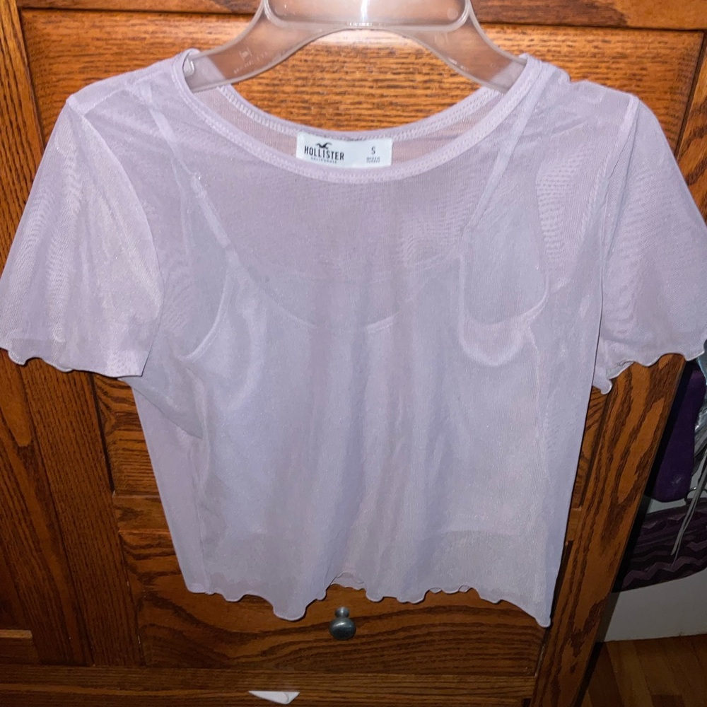 Hollister sheer baby tee with tank on inside